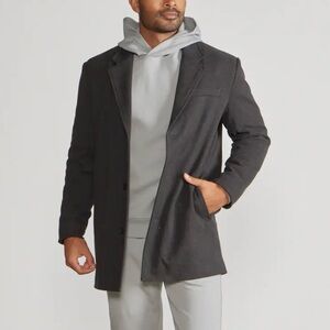 BYLT Coastal Overcoat Men’s Large Dark Charcoal Office Travel Athleisure NEW